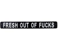Fresh Out Of Fucks Sign Cast Iron Wall Plaque 51cm Funny Wall Mounted Bar Man Cave Home Office