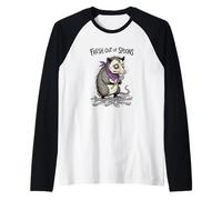 Fresh Out of Spoons Funny Opossum Chronic Illness Lupus Raglan Baseball Tee