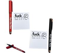 Fresh Outta Fucks Pad and Pen,Snarky Fresh Outta Fucks Pen Set, Funny and Sarcastic Daily Pad and Pen Novelty Office Supplies Gifts for Friends, Co-Workers, Boss (2Pcs)
