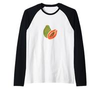 Fresh Papaya Exotic Tropical Fruit Raglan Baseball Tee