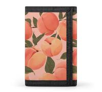 Fresh Peach Fruits Funny Slim Trifold Wallet for Men Front Pocket Purse with Credit Card Holder