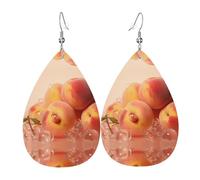 Fresh peach Leather earrings, European and American style earrings for young women, birthday gifts/Valentine's Day gifts