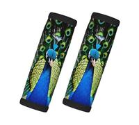 Fresh Peacock Print 2 Pack Neoprene Luggage Handle Wrap Suitcase Identifier Covers Travel Markers Accessories