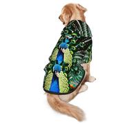 Fresh Peacock Print Dog Hoodie For Medium To Large Dogs, Warm, Soft, Breathable Sweatshirt, Easy To Wear Jumper For Winter And Fall, Pet Coat Pullover