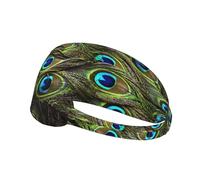 Fresh peacock Print Elastic Exercise Headband - Breathable Sports Head Wrap for Yoga, Running, Cycling, Gym Workouts