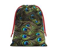 Fresh peacock print Super soft velvet Christmas bag, fit for Halloween promotion and daily storage