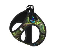 Fresh Peacock Printing Dog Summer Harness,Soft Light Puppy Vest,Breathable Pet Harness Reflective For Easy Walking