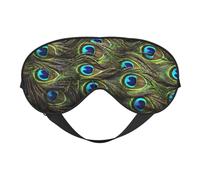 Fresh Peacock Printing Double Side Soft Eye Mask Reversible Design, Adjustable for Snug Fit, Blocks Light Eye Mask