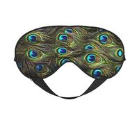 Fresh Peacock Printing Reversible Design Sleep Mask, Ideal for Camping, Meditation & Shifts, Snug Fit,No Light Leakage
