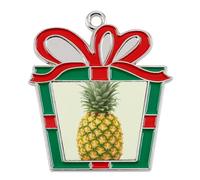 Fresh Pineapple Alloy Christmas Pendants Charm Xmas Hanging Crafts Ornaments Funny Holiday Charms for Keychain Home Decoration Xmas Party Favor Festival Supplies