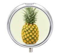 Fresh Pineapple Pill Box, 3 Compartment Small Pill Case Waterproof Travel Pill Organizer for Pocket Or Purse Portable Mini Medicine Tablet Vitamin Holder Pill Case