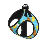 Fresh Pineapple Print Pet Leash Vest,Breathable Mesh Pet Harness, Reflective For Small Medium Dogs Safe Easy Walking