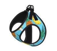 Fresh Pineapple Print Reflective No Choke Pet Vest Harness,Adjustable Soft Padded Dog Harness With Easy Control Handle