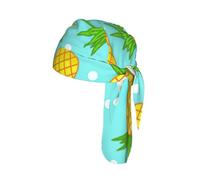 Fresh Pineapple Print Skull Cap Moisture Wicking Bike Headwrap Lightweight Helmet Liner Adult Modern Hat 55-60 cm