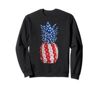 Fresh Pineapple USA American Flag Patriotic 4th of July Sweatshirt