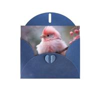 Fresh Pink bird Print Blank Cards and Envelopes 5" x 6" for Wedding Birthday Invitations and All Occasions