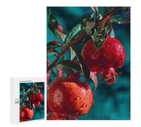 Fresh Pomegranates with Dew Drops - Decorative Wooden Puzzle, 500 PCS, Gift for Winter Evenings, for Relaxing Solo Or Group Play