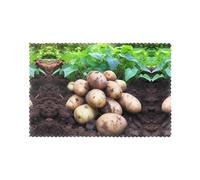 Fresh Potatoes Placemats 6-Piece Set - 12"x18" Hotel Banquet Table Mats, Suitable for Restaurant, Home, Party Decoration