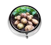 Fresh Potatoes Portable Pill Box, 3 Compartment Pill Box, can be Put into Wallet, Pocket, Light and Convenient, mini Round Pill Box