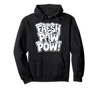 Fresh Powder Funny Skiing Snow Skier Silhouette Pow Design Pullover Hoodie