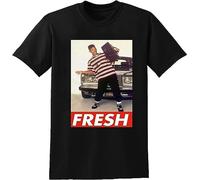 Fresh Prince Bel Air Will Smith Men T-Shirt Graphic Black Tee Size M