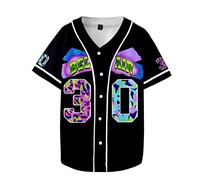 Fresh Prince of Bel Air 88 Baseball Jersey for Man 90s Urban Theme Party Hip Hop Fashion Blouses for Club and Pub, Bevel Black 30, S