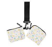 Fresh Print Flower Rice Plants Yellow Women's Wallets Card Cases Minimalist Women's Money Organizers with Wristlet Strap for Women 2 Pcs