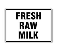 Fresh Raw Milk Sign For Sale Safety Signs Metal Tin Sign 8x12 Inch Clear Warning for Home & Busines