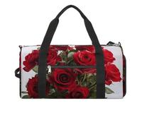 Fresh Red Roses Gym Bag Sport Gym Tote Bag Lightweight Duffle Bag Carry On Weekender Bags for Women Men, white, One Size