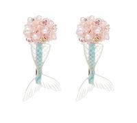Fresh resin flower cluster mermaid tail earrings - simple, niche, and high-end style earrings
