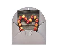 Fresh Ripe Apples Printed Gift Card, All Occasion Blank Greeting Card for Birthdays, Thank You, Party, Weddings, Xmas, Congratulation Card