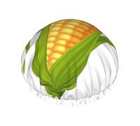 Fresh Ripe Corn Cobs Pattern,Shower Cap Nightcap Double Layer Waterproof Elastic Bath Cap Reusable Hair Cap