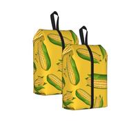 Fresh Ripe Corn Cobs Pattern, Travel Shoe Bags 2 Pack, Waterproof Shoe Storage Bags, Shoe Organizer for Travel and Home