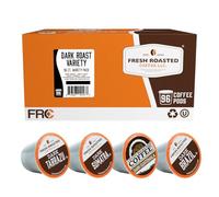 Fresh Roasted Coffee, Dark Roast Variety Pack, K-Cup Compatible, 96 Capsules