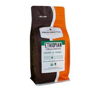 Fresh Roasted Coffee, Ethiopian Organic Yirgacheffe 12oz Medium Roasted Mould and Mycotoxin Tested Fair Trade Kosher Ground