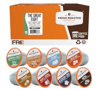 Fresh Roasted Coffee, The Great Eight, Flavored Coffee Pod Variety Pack, K-Cup Compatible, 96 Count