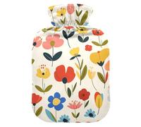 Fresh Safari Flowers Water Bottle for hot Water with Soft Cover, 1L hot Compress Bag for ( Scenario), Tummy Warmer, bolsas para agua Caliente