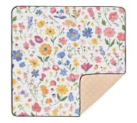 Fresh Safari Spring Flowers Soft Foam Baby Activity Play Mat for Indoor Outdoor Waterproof Kicking Mat for Babies Infants Toddlers, 50'' x 50''