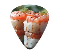 Fresh Salmon Sushi Printed pick set - 12 pieces, thin, medium and thick guitar picks, suitable for guitar, bass, electric guitar and ukulele