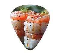 Fresh Salmon SushiGuitar Picks, 12-Piece Pattern Set, Three Different Thicknesses for Acoustic Electric Guitar and Other Instruments