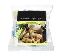 Fresh Scented Tealight Candles - Refreshing & Soothing Fragrances | Up to 8-Hour Burn Time | Premium Quality Decorative Tealights for Home Decor (Lemongrass and Ginger - Packs of 20)