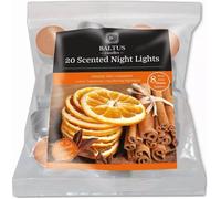 Fresh Scented Tealight Candles - Refreshing & Soothing Fragrances | Up to 8-Hour Burn Time | Premium Quality Decorative Tealights for Home Decor (Orange & Cinnamon - Packs of 20)