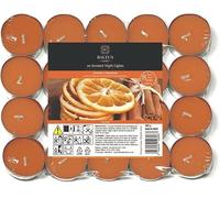 Fresh Scented Unscented Fancy Tealight Candles - Refreshing and Soothing Fragrances | 8 Hour Long Lasting Burn Time | Premium Quality Home Decoration Tealights (Scented Orange & Cinnamon TLights)