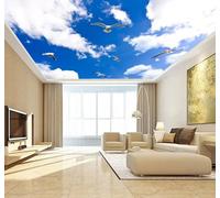 Fresh Simple Blue Sky White Clouds Flying Birds 3D Wallpaper Luxury Home Dining Decor Paste Sofa Living Room The Wall for Bedroom Mural-250cm×170cm