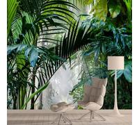 Fresh Simple Stereoscopic Plant Green Leaf Modern 3D Wallpaper Premium Textured Silk Neutral Tones Material Ideal for Living Room Bedroom-250cm×170cm