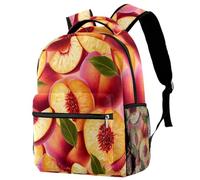 Fresh Slices Peach Fruits Pattern School Backpack for Men Women Casual Laptop Daypack College Bookbag