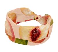 Fresh Slices Peach Fruits Seamless Pattern Stretchy Headbands for Women, Non-Slip Hair Bands Fashion Sports Turban for Yoga Workout Daily Use