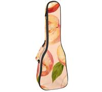 Fresh Slices Peach Fruits Seamless Pattern Ukulele Case, Padded Bag for 23 Inch Concert Ukulele, Waterproof & Durable