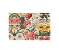 Fresh Small Florals Pattern Placemat Set (6 Sheets) - 12Ã-18 Inch Table Mats, Suitable for Dining Tables, Coffee Tables, Banquet Settings