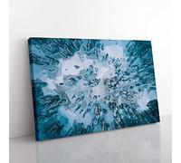 Fresh Snow Upon The Forest In Abstract Modern Art Canvas Wall Art Print Ready to Hang, Framed Picture for Living Room Bedroom Home Office Décor, 60x40 cm (24x16 Inch)